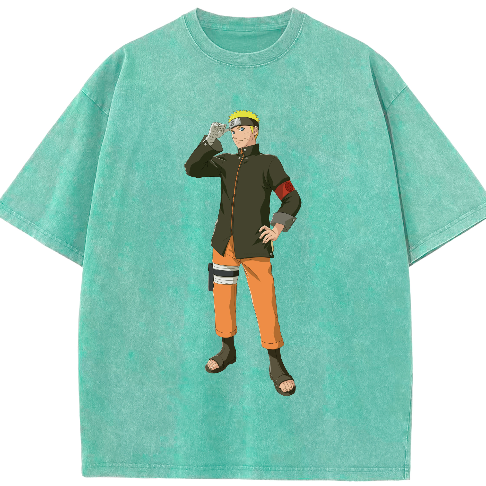 （画像用） NARUTO -ナルト- うずまき ナルト Uzumaki Naruto 綿100% ヴィンテージ風 半袖Tシャツ（フロントプリント）